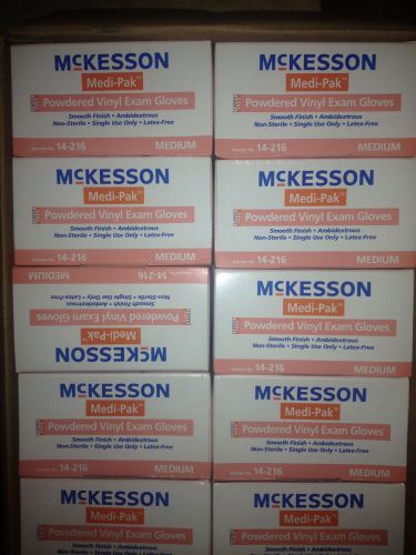 McKesson Vinyl Powded Exam Gloves 14-216 Medium Case of 1000