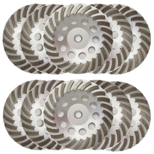 10pk 7” premium turbo diamond cup wheel 24 seg 7/8”-5/8” arbor 30/40 grit for sale