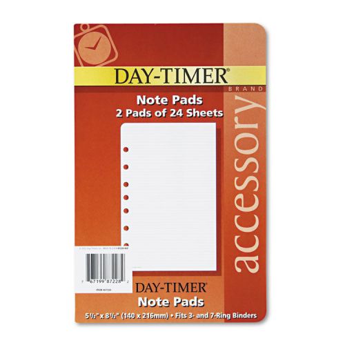 Day-timer lined note pads for organizer, 5-1/2 x 8-1/2, 48 sheets/pack for sale