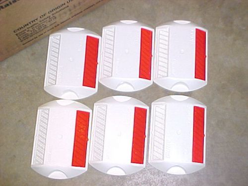 Lot of 6 new ennis red &amp;white surface mount reflective road driveway markers for sale