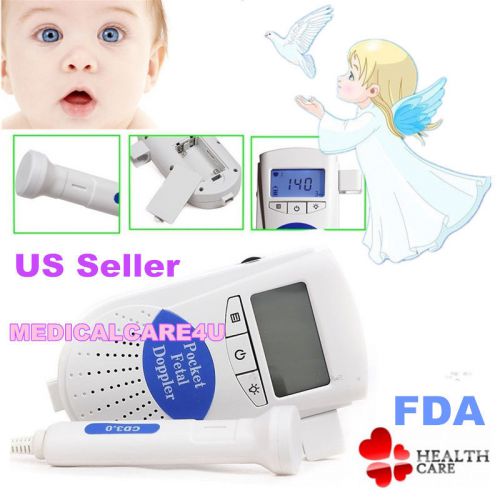 2015 US New Pocket fetal doppler, Prenatal heart monitor,LCD backlight, Gel FDA