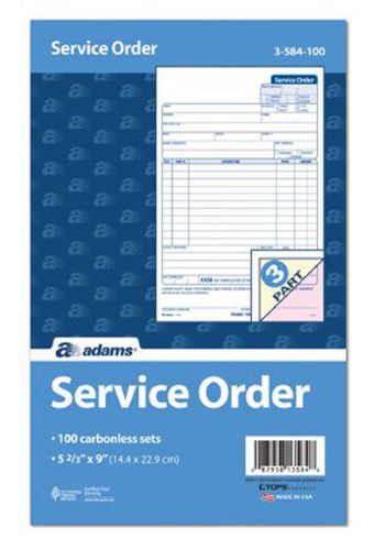 Adams Business Forms 3 Part Carbonless Service Order Form Set of 1000