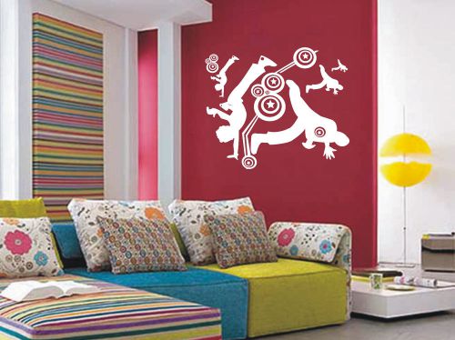 break dancers silhouettes vinyl wall art decal sticker bedroom drawing room #33