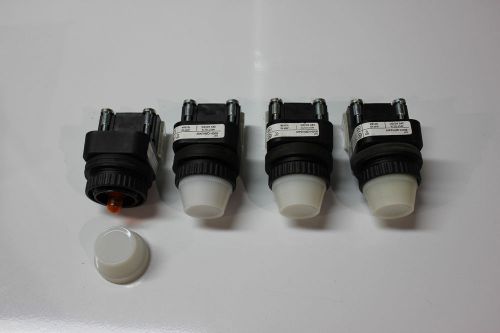 Lot of 4 Unused Clean Allen-Bradley 800H-QRH24W 30mm White Operator Pilot Lights