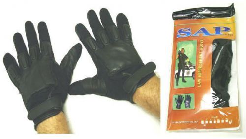 Genuine leather weighted sap gloves steel shot law enforcement black size xxl for sale