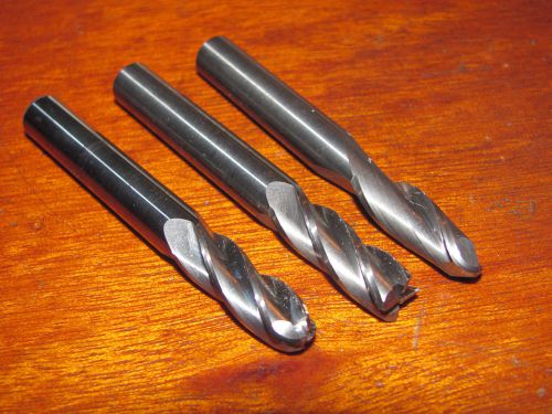 LOT OF 3 FULLERTON  5/16&#034; SOLID CARBIDE  END MILLS