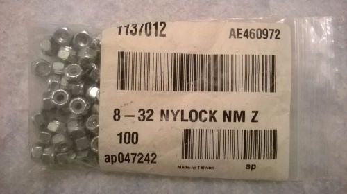 8-32 NYLOCK NM Z Locknuts Qty 100