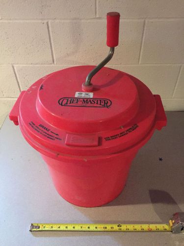 CHEF MASTER RED SALAD VEGETABLE SPINNER DRYER 5 GALLON W/ BRAKE