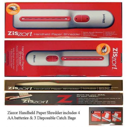 Ziszor! Portable Handheld Paper Shredder - 33050 NEW SEAL + Bonus Letter Opener