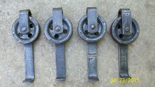 4 Globe 125 Heavy Duty Barn Door Rollers Repurposed Meat Hooks Pulley Wheel