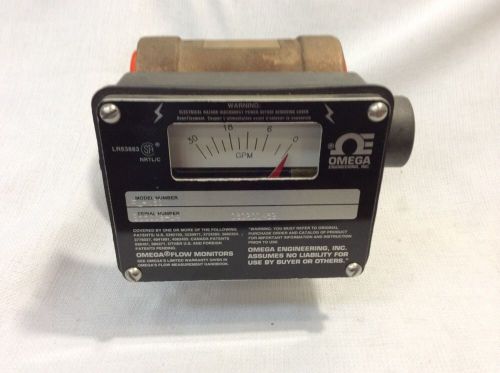 Omega Flow Monitor FL-W30 1&#034;1/2 NPT 0-30 GPM