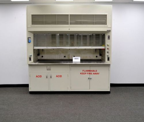 8&#039; DuraLab Chemical Fume Hood w/ Flammable &amp; Acid Cabinets (H473)