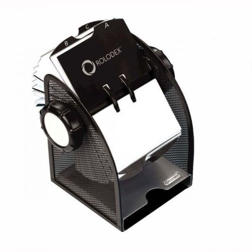 ROLODEX Mesh ROTARY Card File BLACK # 1734234   2 3/4   x 4 Cards NEW in Box