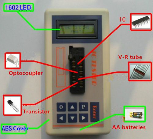 Digital LED IC Tester Detect IC Tester Meter Maintenance Tester MOS PNP NPN