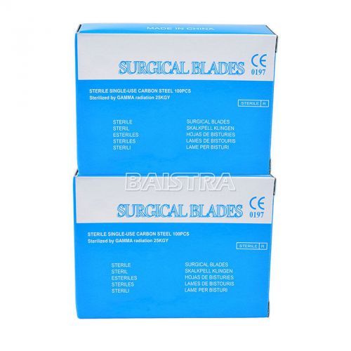 200pcs Dental 4.3*0.55cm Surgical Scalpel Blades Instruments Scalpels 11# SALE