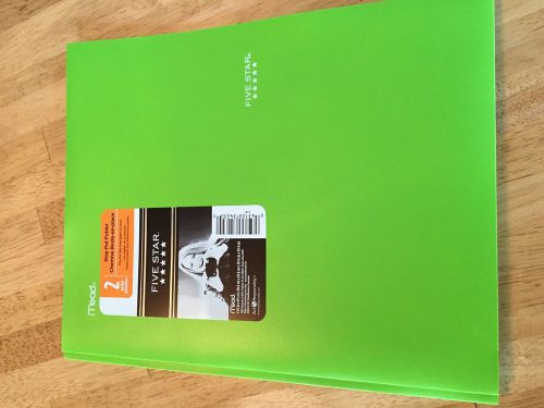 Mead Five Star Stay-Put 2-Pocket Folder - LIME GREEN