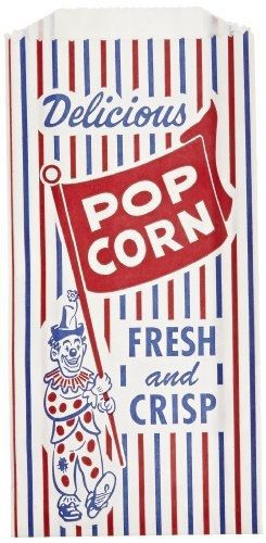 Bagcraft Papercon 300471 Pinch Bottom Popcorn Bag with Clown Design, 1-lb