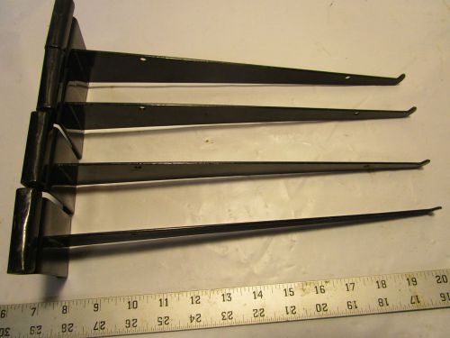 lot of 4 black 12 inch shelving brackets for slat boards retail display storage