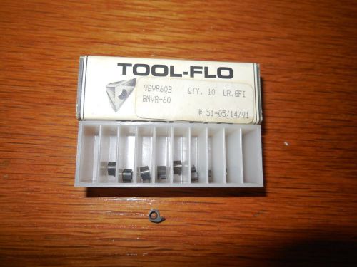 9 qty Tool-Flo Carbide Inserts9BVR60B BNVR-60 GR.GFI    Free USA Shipping!