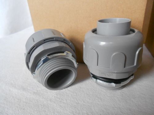 Qty 20 1&#034; Liquid Tight Conduit Connectors, Non-Metalic Straight