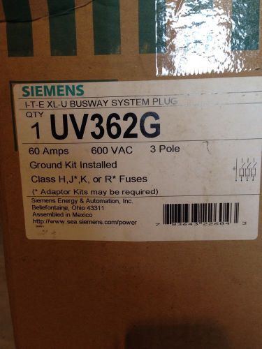 New - ITE SIEMENS UV362G 60 AMP 600V FUSIBLE BUS PLUG GROUND + free Shipping