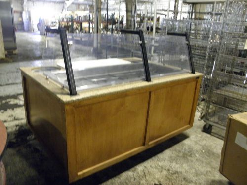 CUSTOM BILT 4 WELL 70&#034; REFRIGERATED MOBILE SALAD OILVE DISPLAY BUFFET TABLE BAR