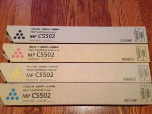 Genuine OEM Ricoh Savin C5502 CMYK Toner Set 841751 841752 841753 841754