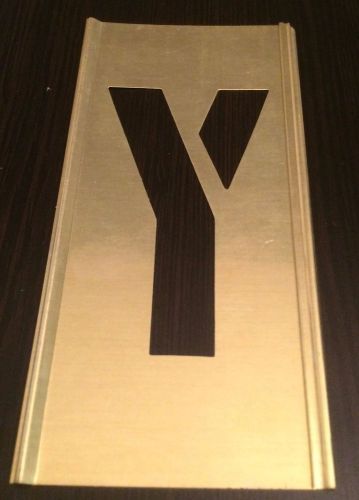 BRAND NEW 3&#034; REUSABLE INTERLOCKING BRASS STENCIL LETTER &#034;Y&#034;