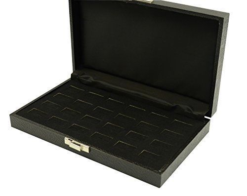 Black Wide-slot Ring Tray Case (24 Rings) 8 1/4&#034; L X 4 3/4&#034; W X 1 5/8&#034; H