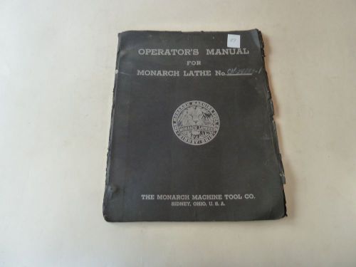 Monarch lathe operator&#039;smanual