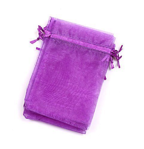 EDENKISS drawstring Organza Jewelry Pouch Bags Purple, 5X7