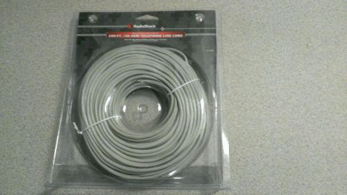 Radio shack 100 foot telephone line cord modular 4-pin (rj-11/rj-14) 279-460 for sale