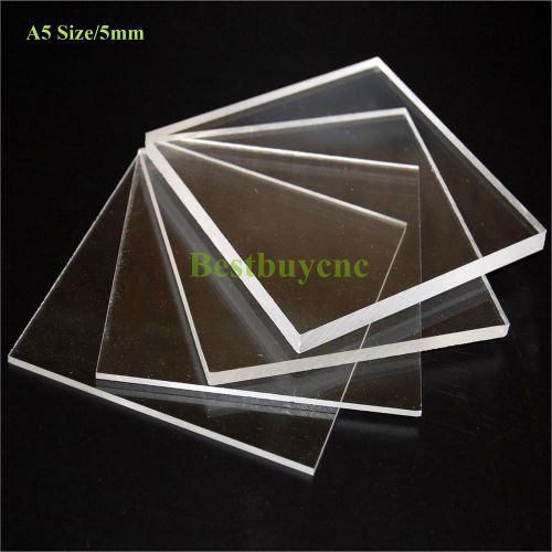 5mm A5 Size Clear Plastic Acrylic Plexiglass Perspex Sheet, NEW!