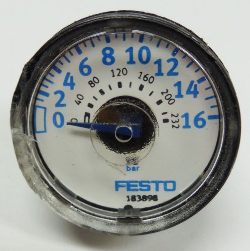 FESTO 183898 MA-23-16-R1/8 1/8&#034; NPT  0 - 232 PSI 0 - 16 BAR PRESSURE GAUGE