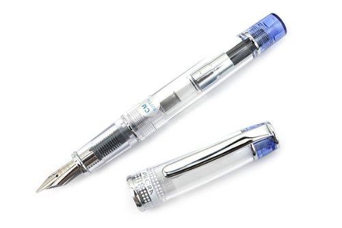 n113 F/S Pilot Prera Iro-Ai Calligraphy-Nib Transparent Blue Body Fountain Pen