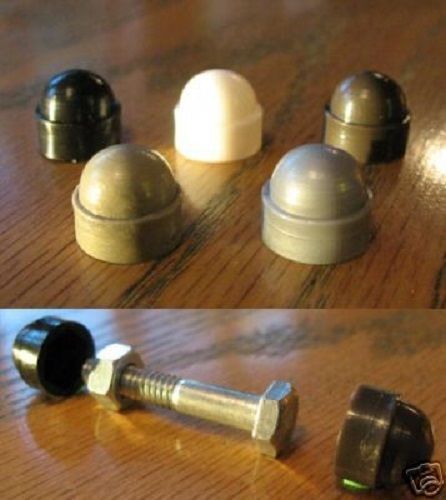 100 plastic caps 1/4&#034; bolt nut dome protection cover (other sizes available) for sale