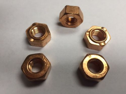 12MM x 1.75 pitch Hex Weld Nut 3 projection short pilot copper flash 100 count