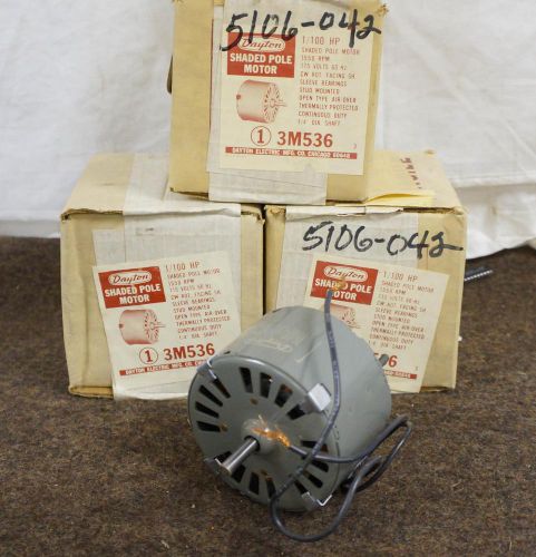 ONE DAYTON 3M536 1/100 HP SHADED POLE MOTOR !!!   3 AVAILABLE      J59