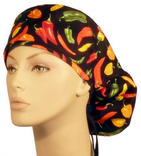 Big Hair Cap-Mixed Chili Peppers w/Sweatband NWT, MADE IN THE USA!