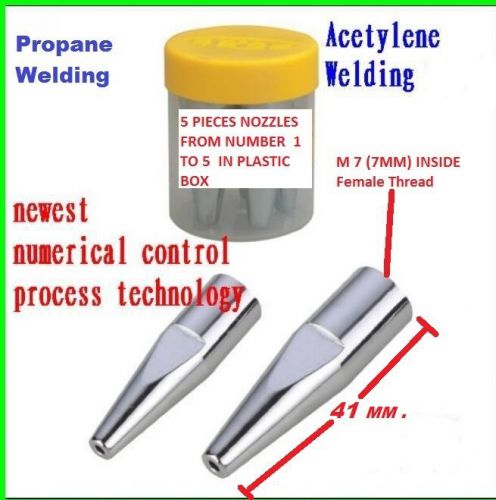 NOZZLES FOR WELDING,BRAZING TORCH WITH numbers 1,2,3,4,5.NEW IN PLASTIC BOX+GIFT