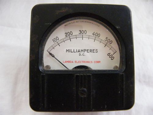 Vintage Weston 0-600 D.C. Milliamperes Square Panel Meter LAMBDA Model 301