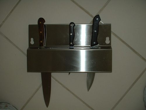 KNIFE RACK HOLDER WALL HANGER, KITCHEN, STAINLESS STEEL, LOT OF 2, COMMERCIAL