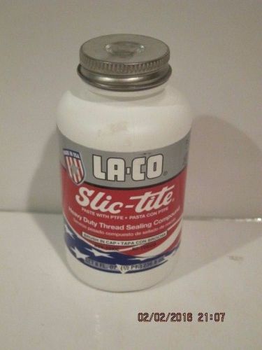 LA-CO Slic-tite Heavy Duty Pipe Thread Compound Paste 8 OZ Liquid PTFE-F/SHP NEW