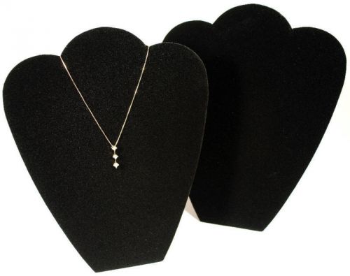 2 BLACK 11&#034; VELVET NECKLACE PENDANT JEWELRY DISPLAYS