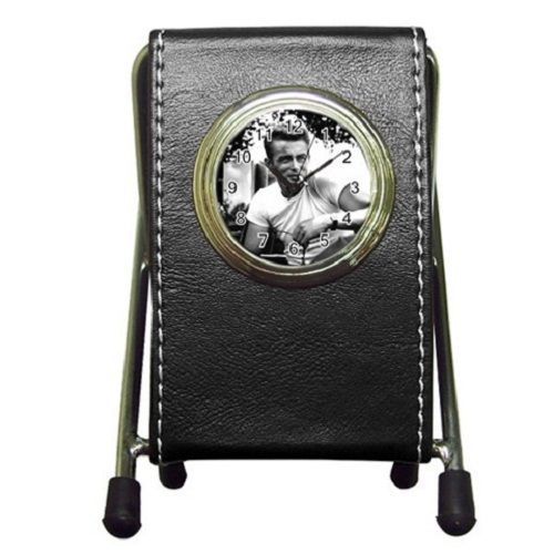 Vintage Celebrities James Dean (2 in 1) Leather Pen Holder and Desktop Clock