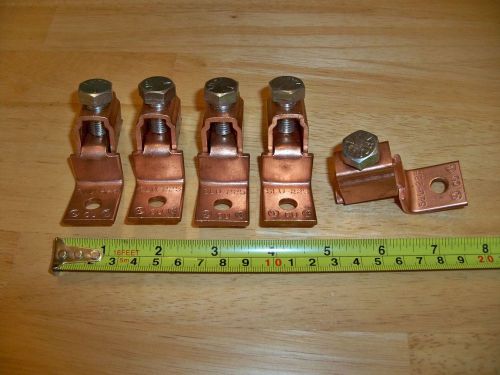 LOT OF 5++ -- **SLU 225 CU  2-4/0 PU**  -- COPPER TERMINAL LUGS -- NEW