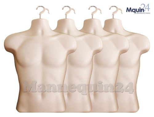 A LOT OF 4 MALE Torso Mannequin Form (Size S-M/FLESH) with HANGERS MAN MANNEQUIN