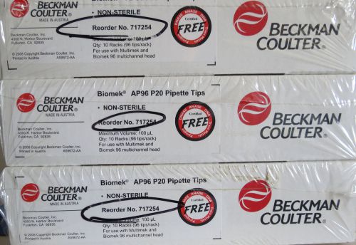 30 racks beckman coulter biomek ap96 p20 pipet tips # 717254 for sale