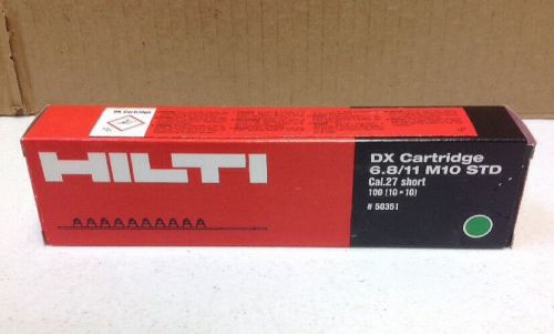 *new* hilti 50351 dx cartridge 6.8/11 m10 std cal green .27 short 100pc (10x10) for sale