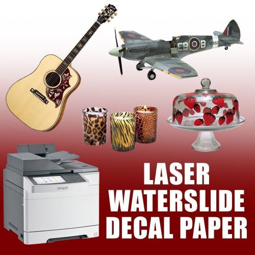 PREMIUM LASER CLEAR WATERSLIDE DECAL PAPER 8.5&#034; x 11&#034; 10Pk :)